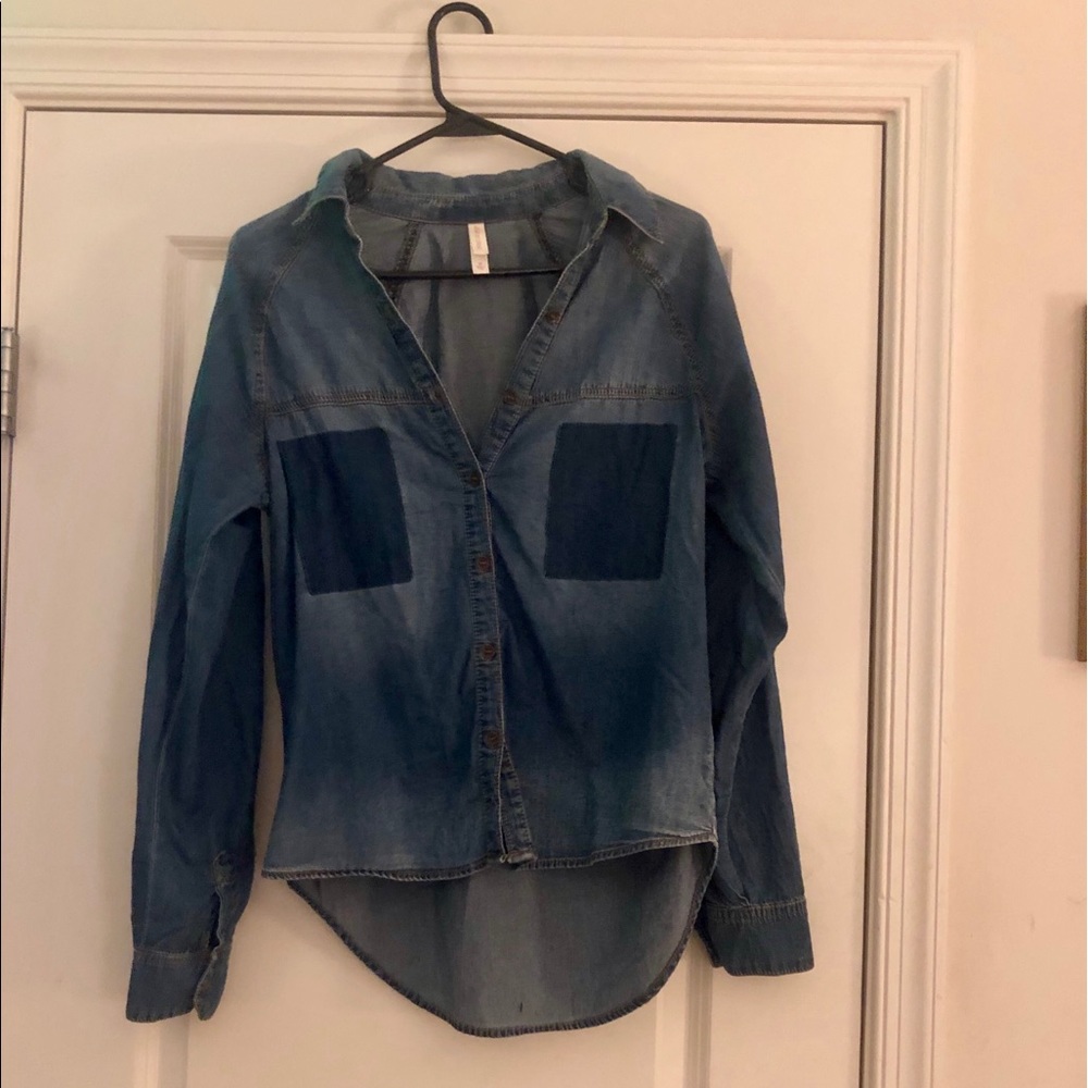 Denim button up blouse